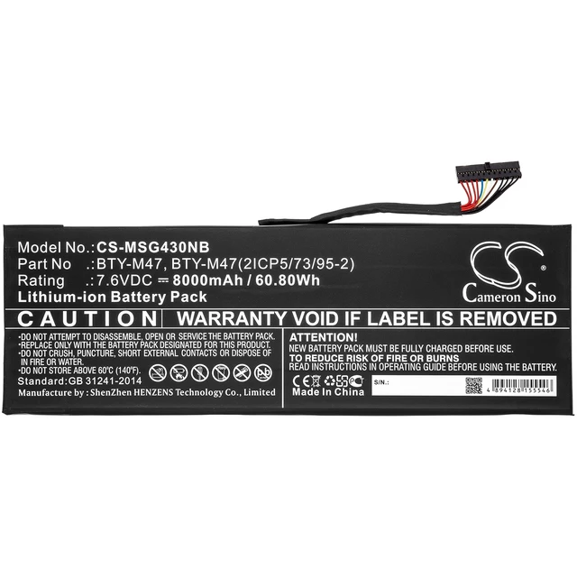 Alt view image 3 of 4 - Battery for MSI GS40 GS43 6QD 6QE 6RE MS-14A1 Terrans Force S4 Phantom BTY-M47