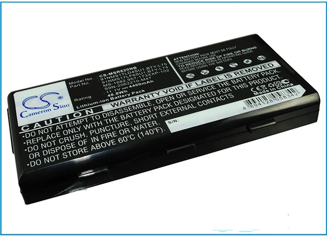 Main image of Battery for MSI A5000 A7200 CR500 957-173XXP-101 -102 BTY-L74 BTY-L75 MS-1682