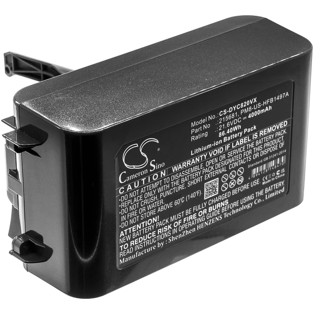 Alt view image 3 of 7 - Battery for Dyson V8 215681 215866-01/02 215967-01/02 967834-02 PM8-US-HFB1497A