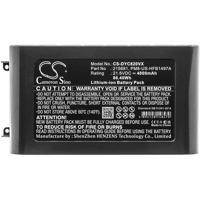 Alt view image 5 of 7 - Battery for Dyson V8 215681 215866-01/02 215967-01/02 967834-02 PM8-US-HFB1497A