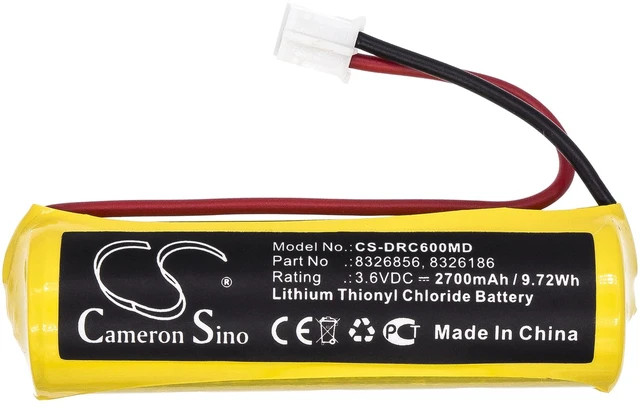 Alt view image 3 of 6 - Battery for Drager PAC 6000 6500 8000 8500 8326186 8326856 Li-SOCl2 Non-recharge