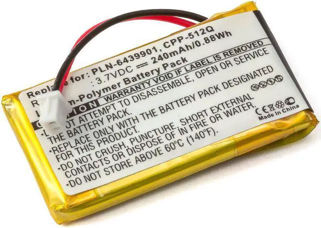 Alt view image 2 of 5 - Battery 2-Pack for Plantronics CS50, CS55, HL10, Headsets 65358-01, 64399-01 - 230mAh 2x