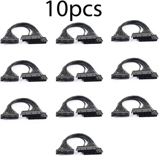 Main image of 10 Pack 24Pin Dual PSU ATX Power supply adapter cable for Ether Mining QTY 10