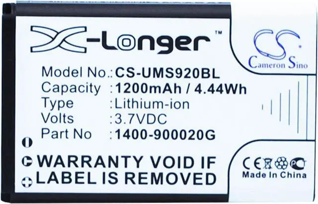 Main image of Battery for Unitech 1400-900020G Wireless Barcode Scanner MS920 1200mAh NEW