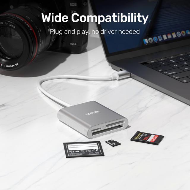 Buy Unitek USB Card Reader 3-Slot USB 3.0 Compact Flash Card Reader, Read 3  Cards Simultaneously, Aluminum Memory Card Adapter CF, TF, SDXC, SDHC, SD,  Micro SDXC, Micro SD, Micro SDHC- 4FT (