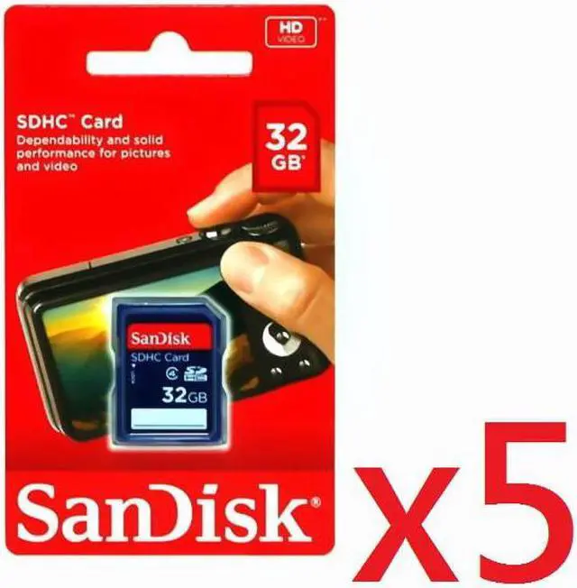 Main image of SanDisk 32GB Class 4 SDHC Flash Memory Card - Retail Package HK118 - Pack of 5