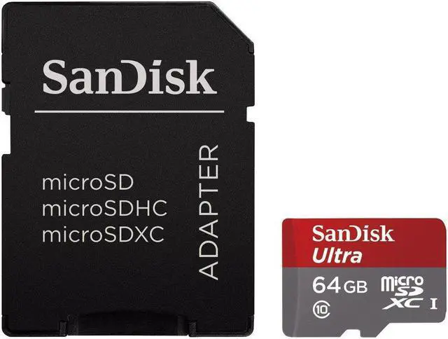 Alt view image 3 of 5 - SanDisk Ultra MicroSDHC 64GB Class 10 Micro SDXC up to 48MB/s with Adapter SDHC