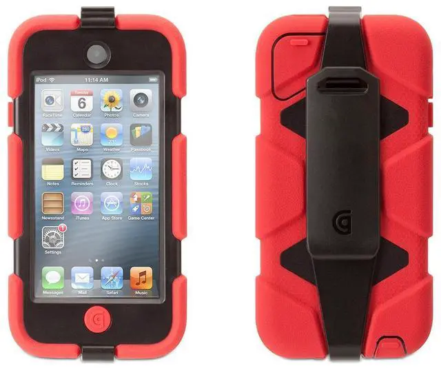 Alt view image 2 of 3 - Griffin Red/ Black Survivor Case + Belt Clip for iPod touch (5th gen.) Extreme-duty case