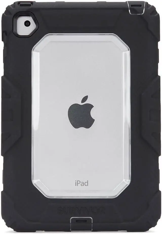 Main image of Griffin Survivor All-Terrain iPad mini 4 Case with Stand - Impact-Resistant and Rugged Design, Black/Clear