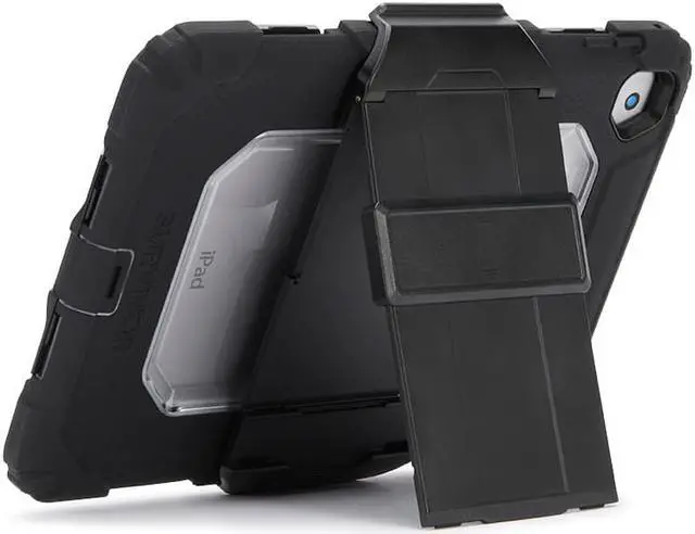 Alt view image 3 of 6 - Griffin Survivor All-Terrain iPad mini 4 Case with Stand - Impact-Resistant and Rugged Design, Black/Clear
