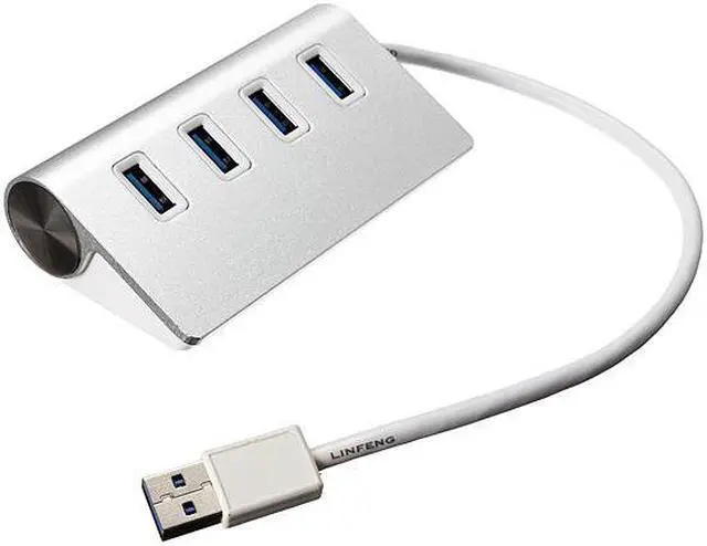 Main image of Portable 5Gbps High Speed Premium Aluminum USB 3.0 4-Port Splitter Hub Adapter with Cable for PC Windows XP/Vista/7/8 and Mac OS.