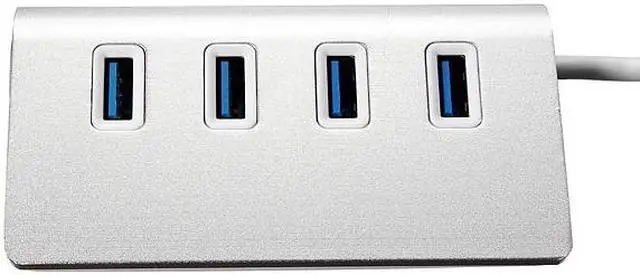 Alt view image 3 of 6 - Portable 5Gbps High Speed Premium Aluminum USB 3.0 4-Port Splitter Hub Adapter with Cable for PC Windows XP/Vista/7/8 and Mac OS.