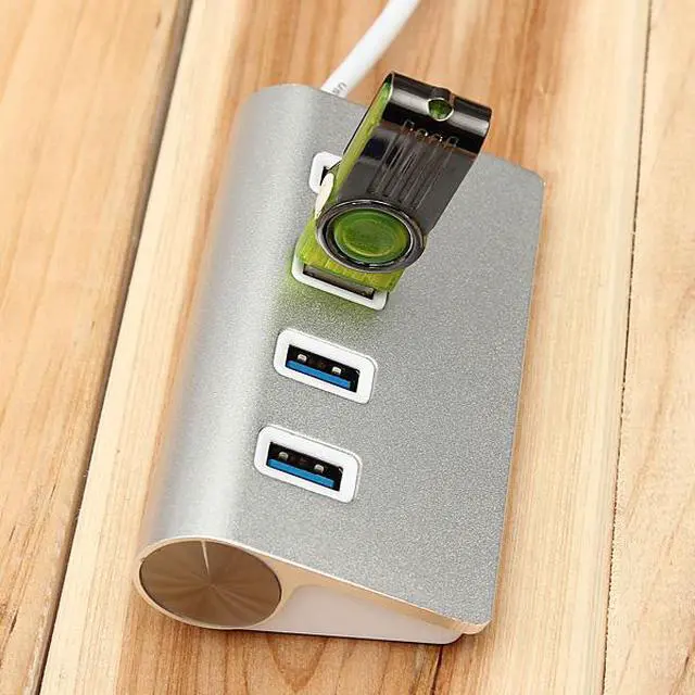 Alt view image 4 of 6 - Portable 5Gbps High Speed Premium Aluminum USB 3.0 4-Port Splitter Hub Adapter with Cable for PC Windows XP/Vista/7/8 and Mac OS.