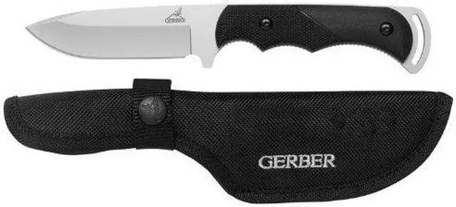 Alt view image 2 of 12 - Gerber Fixed Blade Knife,4" L,Black,Sheath HAWA 31-000588