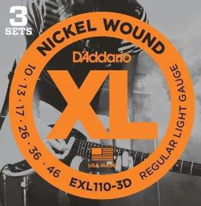 Main image of D'Addario EXL110 Electric Guitar Strings - Light - 3 Pack