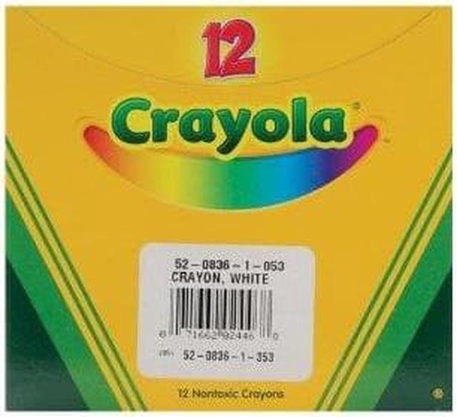 Crayola Large Crayons, White, 12/Box