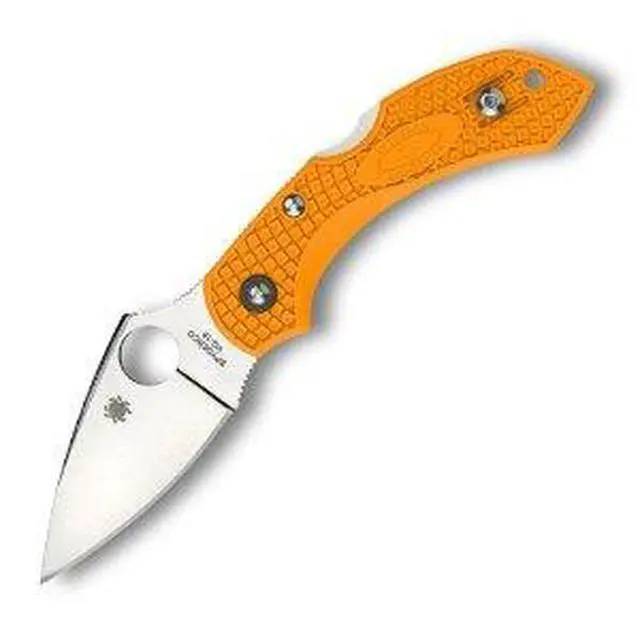 Alt view image 3 of 19 - Spyderco Dragonfly2, Orange Bi-Directional Texture FRN, Plain C28POR2