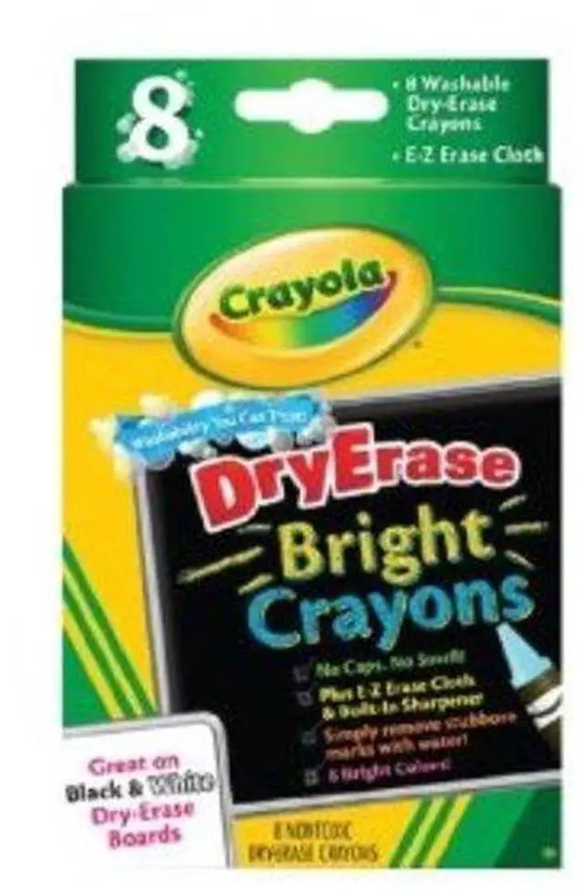 Alt view image 5 of 12 - Crayola Washable Dry-Erase Crayons-Bright 8/Pkg