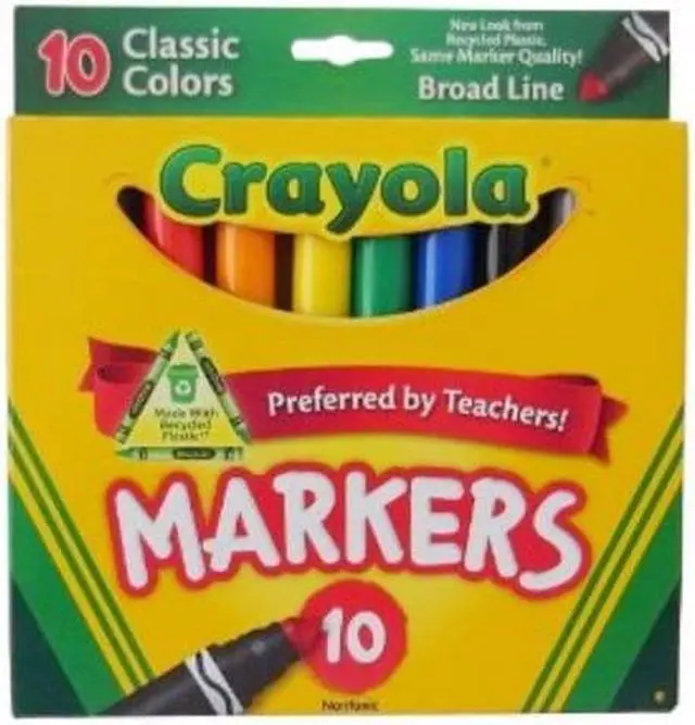 Alt view image 6 of 20 - Crayola Non-Washable Markers Broad Point Classic Colors 10/Set 587722