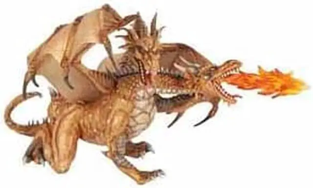Alt view image 2 of 5 - Papo Two Headed Dragon Gold