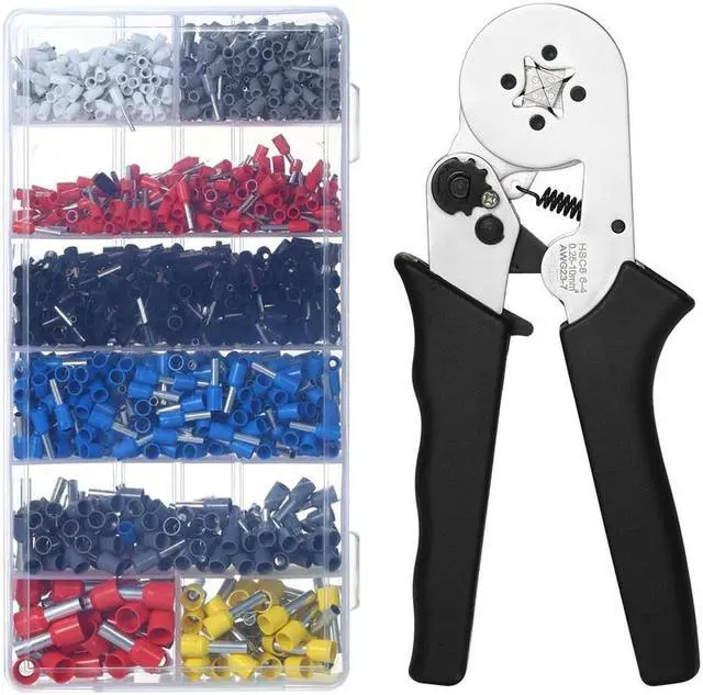 Main image of Multi-functional Self-adjustable Wire Crimpers Crimping Pliers Crimp Tool with 1200pcs Insulated Wiring Terminals Kit