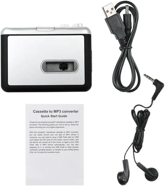 Alt view image 3 of 7 - Cassette to MP3 Converter Tape to Music Player Digital Audio Recorder Convert to MP3 Save into USB Flash Drive with USB Cable