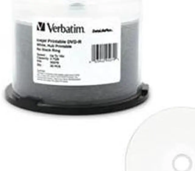 Main image of Verbatim Corporation VER95079 DVD-R- Inkjet-Hub Printable White- 4.7GB- 16X- 50-PK