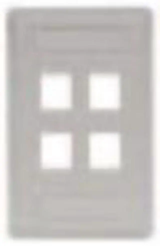 Main image of HUBBELL PREMISE WIRING IFP14GY Hubbell 4-Socket IFP Faceplate - 4 x Socket(s) -