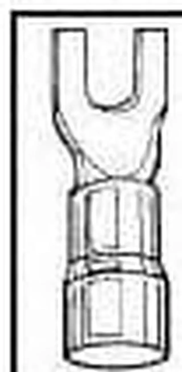 Main image of STA-KON 18RA-8F Fork Terminal, #8 Stud Size, 16 AWG, 600 V, Vinyl Insulated,