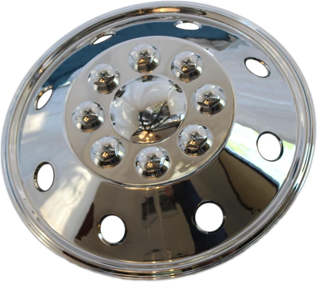 16 Inch Universal Fit Motorhome Hubcap Polished Stainless Steel RV Wheel Cover Hubcap Backside 750  58419.1701473033