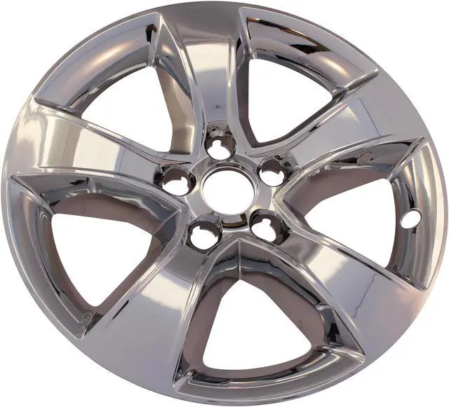 Alt view image 2 of 4 - 4 New Chrome 5 Spoke Wheel Skin Hub Cap Covers for 2011 - 2013 Dodge Charger with 17 inch wheels