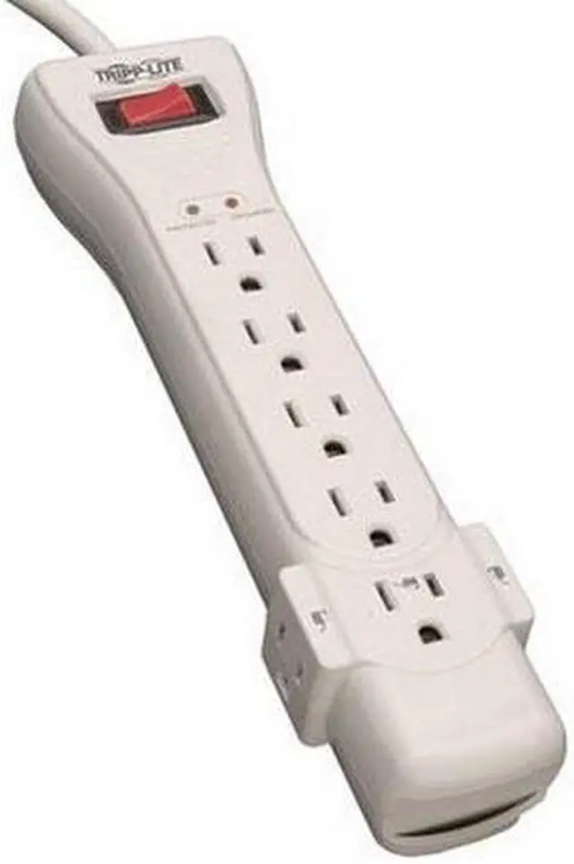 Alt view image 9 of 20 - Eaton Tripp Lite Series Protect It! 7-Outlet Surge Protector, 7 ft. Cord with Right-Angle Plug, 2160 Joules, Diagnostic LEDs, Light Gray Housing - 7 x NEMA 5-15R - 1800 VA - 2160 J - 120 V AC Input - 120 V AC Output - 7 ft