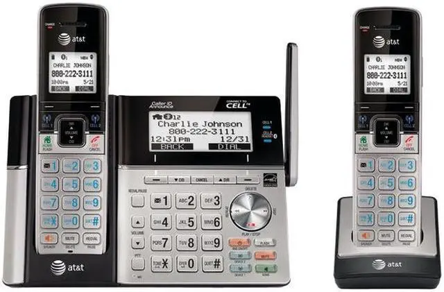 Alt view image 5 of 8 - At&T Connect To Cell Tl96273 Dect 6.0 Cordless Phone - Silver Black