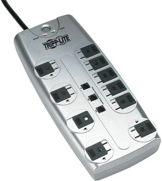 Alt view image 8 of 20 - Tripp Lite TLP1008TEL 8ft. 10 Outlets 2395 Joules Protect It! Surge Suppressor
