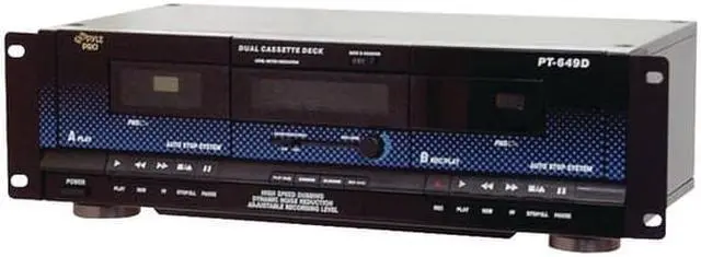 Alt view image 9 of 10 - Pyle Home PT649D Dual Cassette Deck