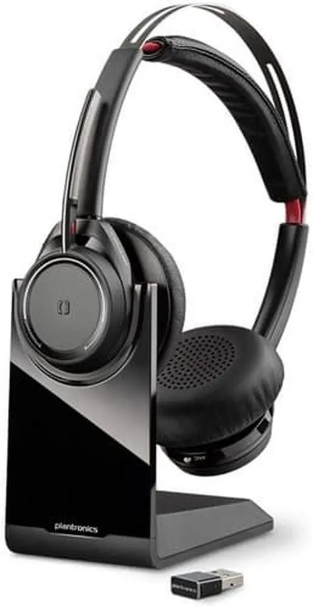 Alt view image 12 of 19 - Plantronics Voyager Focus UC Stereo Bluetooth Headset With Active Noise Canceling (ANC) - Stereo - Wireless - Bluetooth - 147.6 ft - Over-the-head - Binaural - Circumaural - Noise Cancelling ...