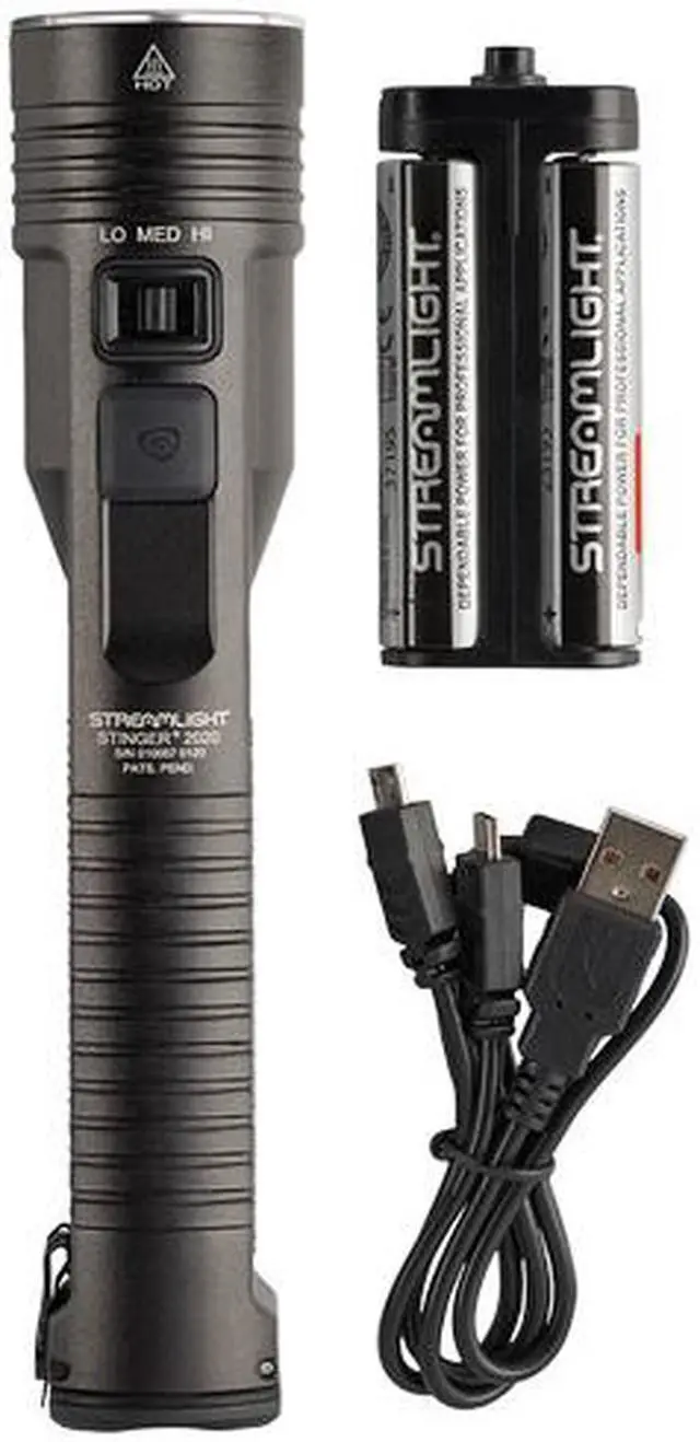 Alt view image 2 of 4 - Streamlight Stinger 2020 Rechargeable Flashlight With "Y" USB Cord,  No Charger -Black-  (78100)