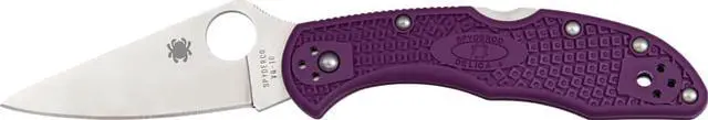 Alt view image 7 of 20 - Spyderco Delica 4 Folder 2.88 in Plain Purple FRN Handle