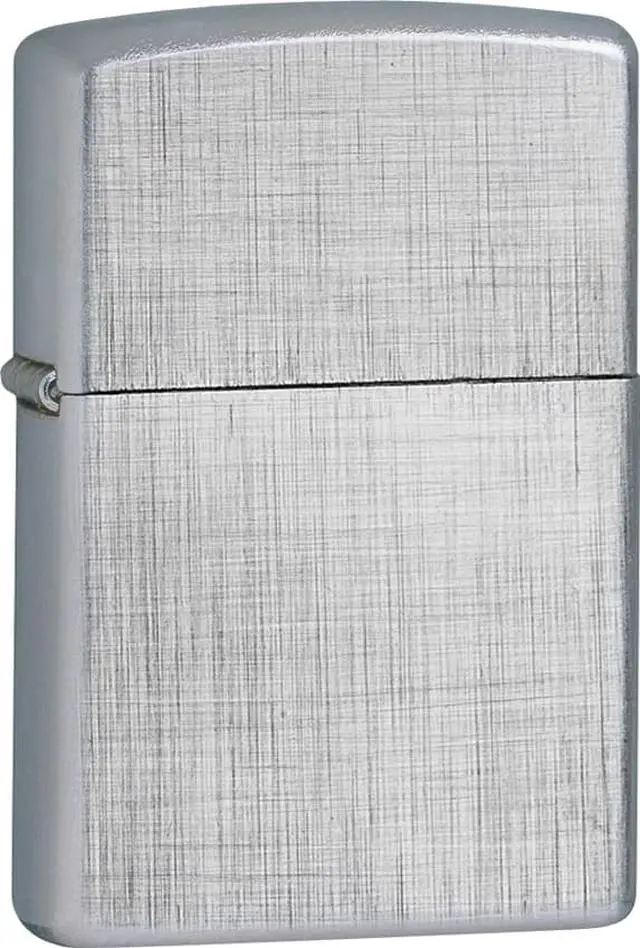 Alt view image 2 of 19 - Zippo ZOZO28181 Lighter Linen Weave Chrome 28181