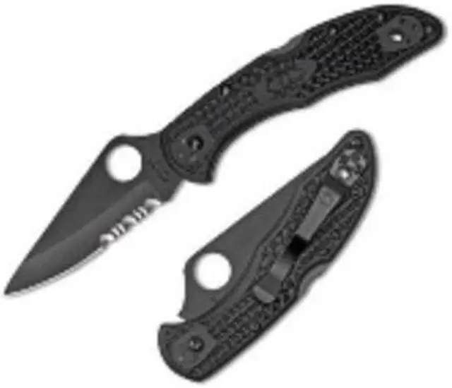 Alt view image 5 of 13 - Spyderco Delica4 Folder Knife 2.9" Partial Titanium Carbonitride Vg10 SS 499Ssg1