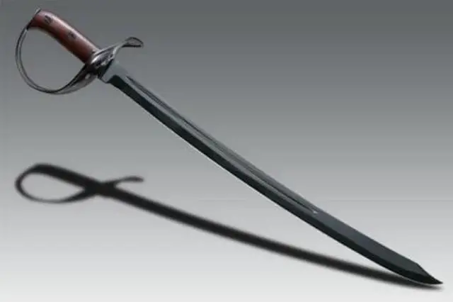 Alt view image 2 of 11 - COLDSTEEL CS88CSH-BRK COLD STEEL 1917 Hybrid Cutlass 25 Blued Carbon Steel Blade Hardwood Handle
