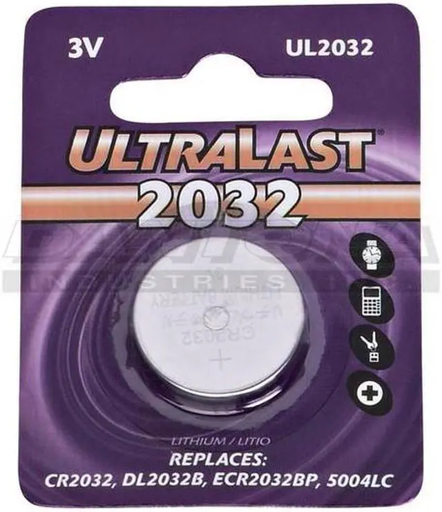 Alt view image 4 of 6 - UltraLast Lithium Coin Watch/Calculator Battery - 2032