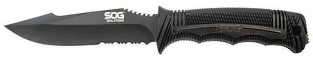Alt view image 2 of 15 - SOG SEAL Strike Blk TiNi Deluxe Sheath Fixed Blade SS1003 CP