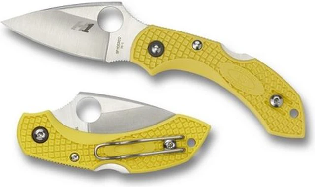 Alt view image 6 of 18 - Spyderco Dragonfly 2 Folder 2.25 in H1 Plain Yellow FRN Hndl