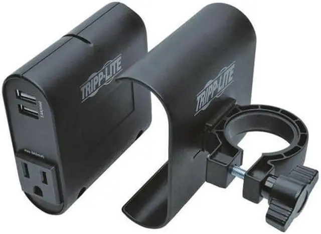 Alt view image 6 of 20 - Tripp Lite DMACUSB Ac/Usb Charging Clip For Display Mounts - Power Adapter - Ac / Usb - 3.4 A - 4 Output Connectors (2 X Usb, 2 X Nema 5-15) - Black