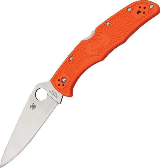 Alt view image 9 of 17 - Spyderco Endura4 Ltwt Orange FRN FG Plainedge Knife