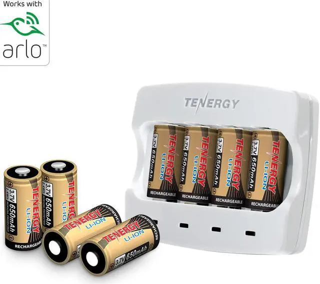 Alt view image 9 of 12 - Arlo Certified: Tenergy 3.7V Arlo Battery Fast Charger and 650mAh RCR123A Li-ion Rechargeable Batteries for Arlo Wireless Security Cameras (VMC3030/VMK3200/VMS3330/3430/3530),UL UN Certified, 8-Pack