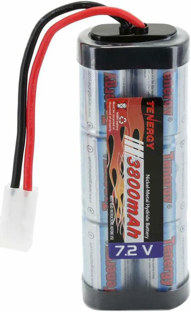 Main image of Tenergy 7.2V Battery Pack for RC Car, High Capacity 6-Cell 3800mAh NiMH Flat Battery Pack, Replacement Hobby Battery with Standard Tamiya Connector