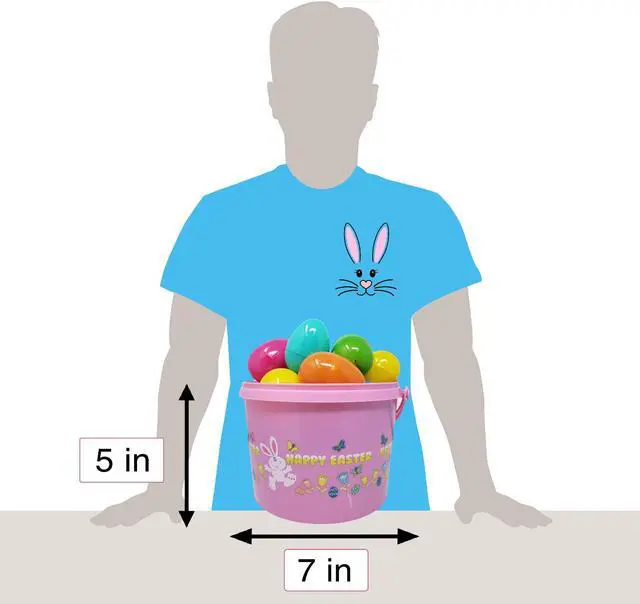 Alt view image 3 of 3 - Blue Easter Plastic Bucket with 3lbs Individually Wrapped Chocolates