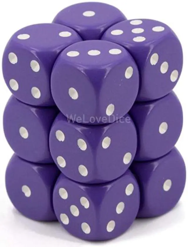 Main image of chessex chx25607 dice - opaque: 12d6 purple/white
